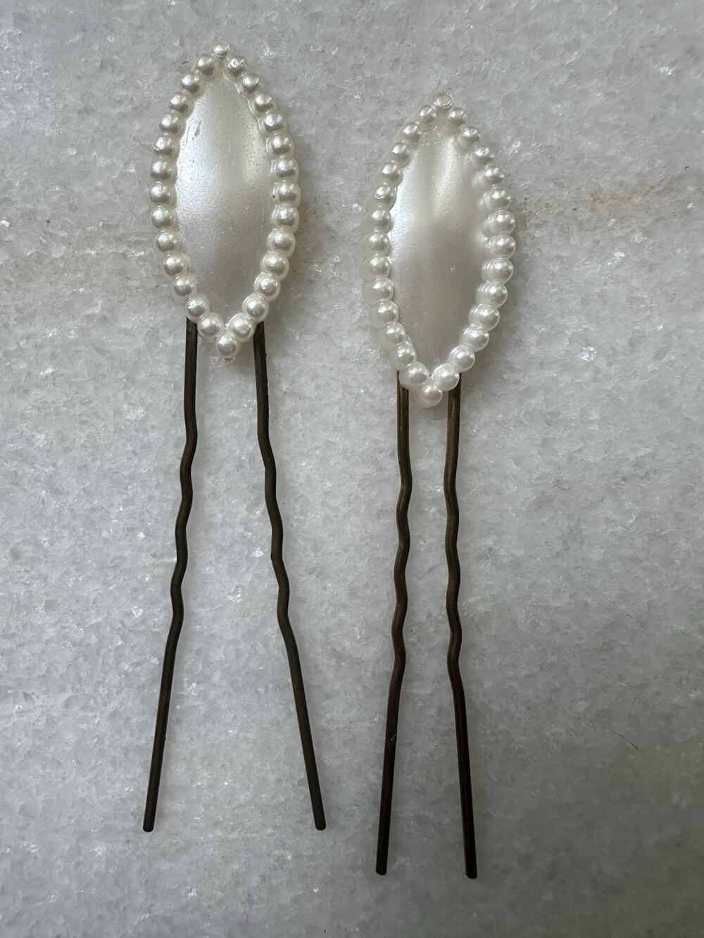 Vintage MCM Faux Pearl Bobby Pin Hair Style Accessory Hair Jewelry